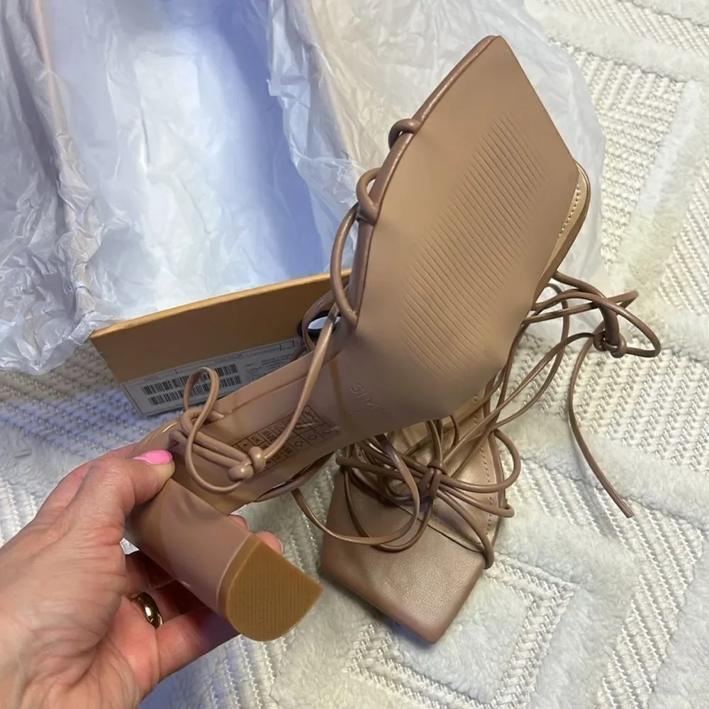 SIMMI LONDON - Heidi Heeled Sandal with Ankle Tie